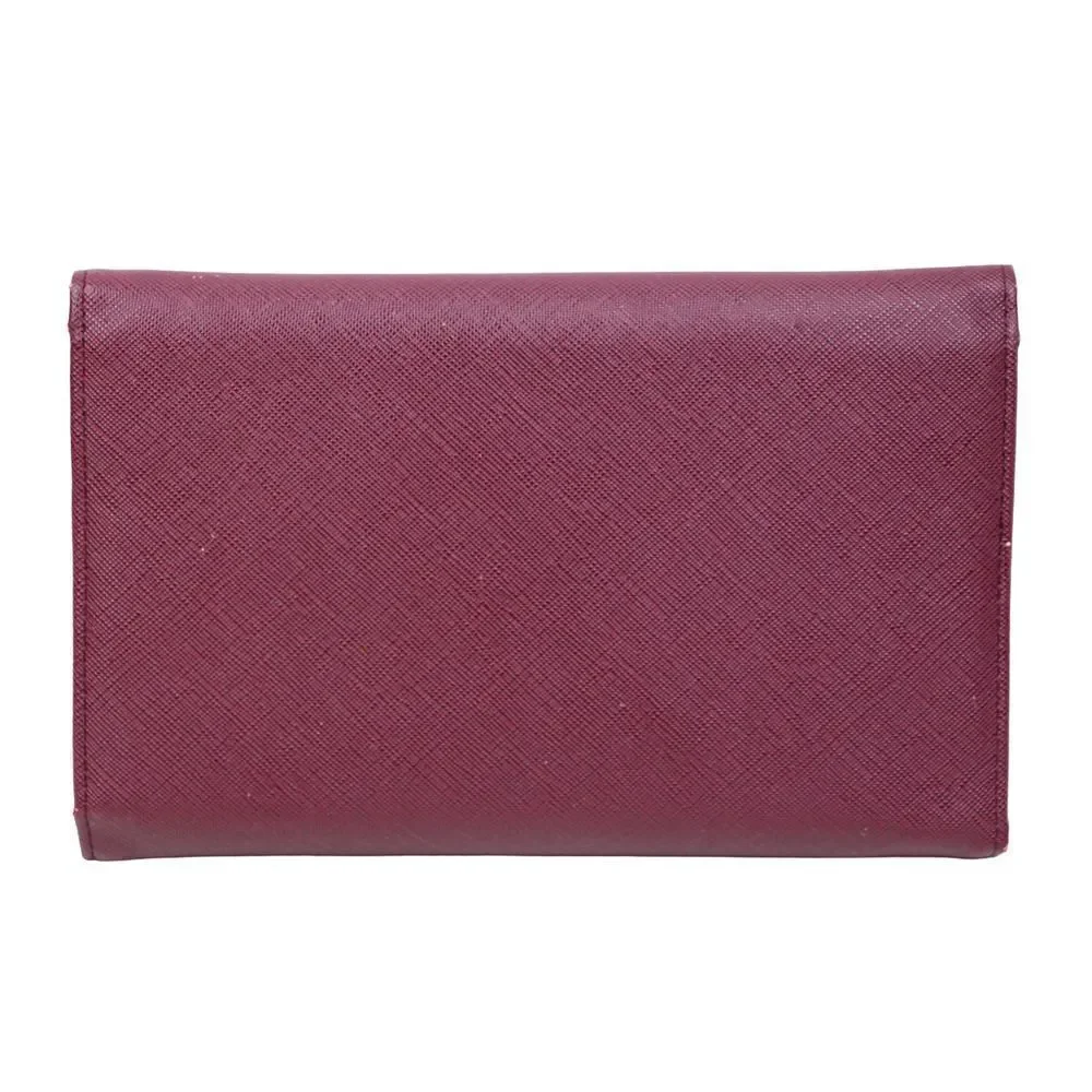 TRAVELAMBO BURGUNDY GENUINE LEATHER ID COIN BILL HOLDER WALLET TRIFOLD CLUTCH
